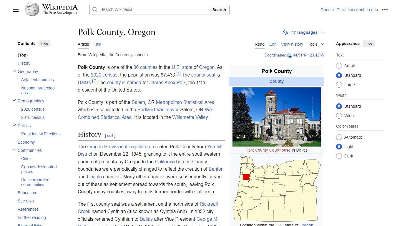 Polk County, Oregon - Wikipedia