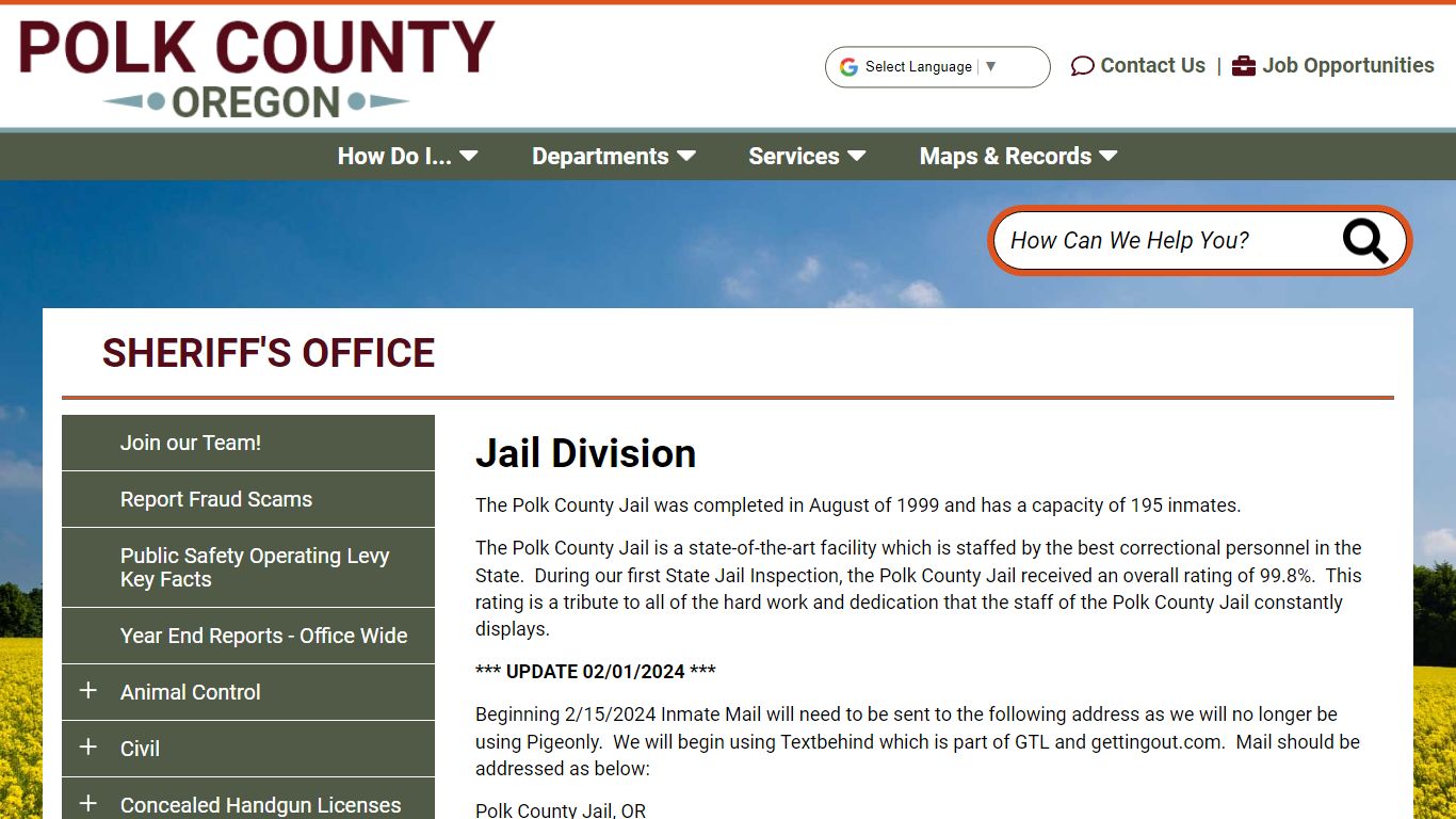 Jail Division | Polk County Oregon Official Website