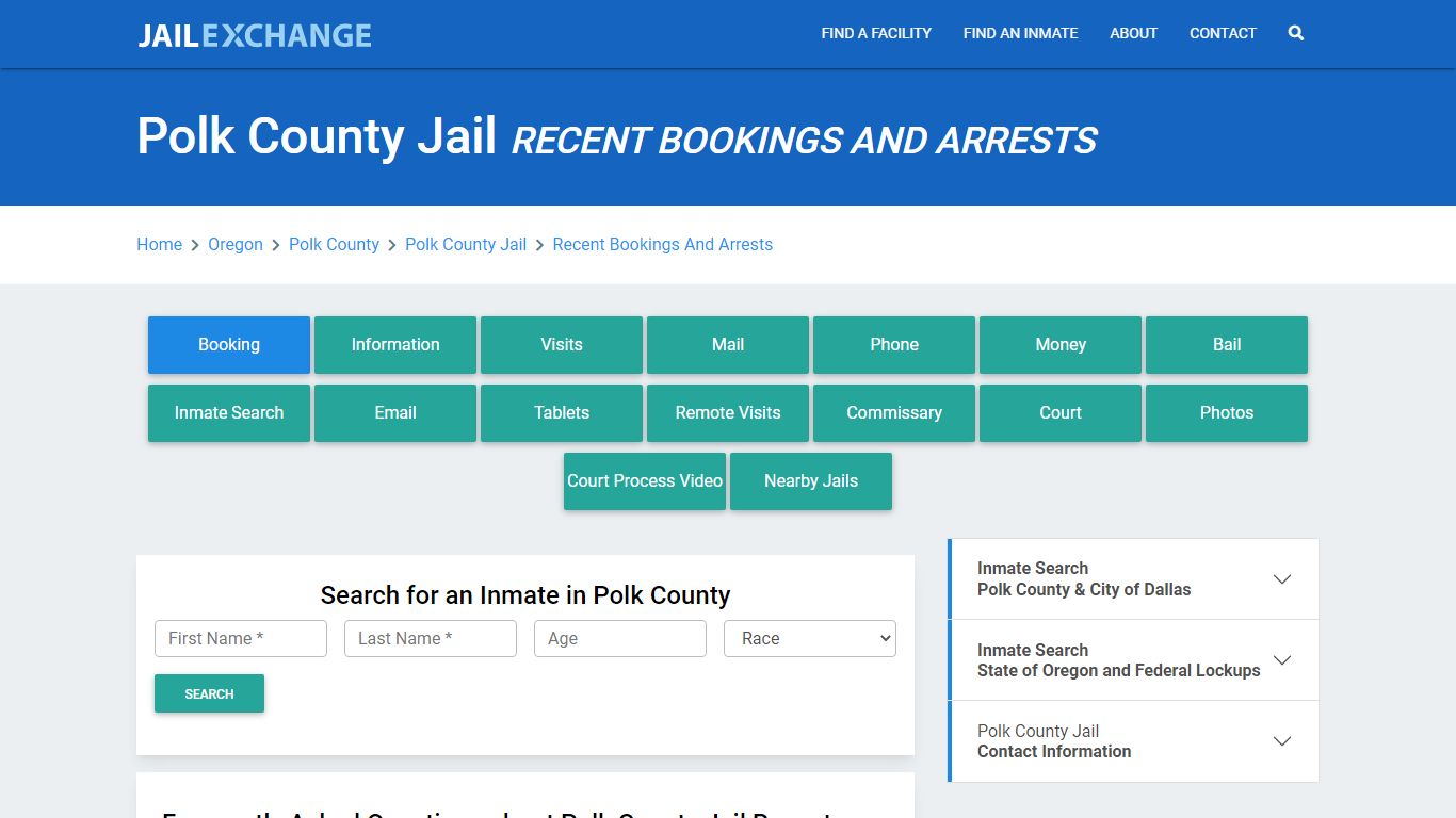 Polk County Jail Recent Bookings And Arrests - Jail Exchange