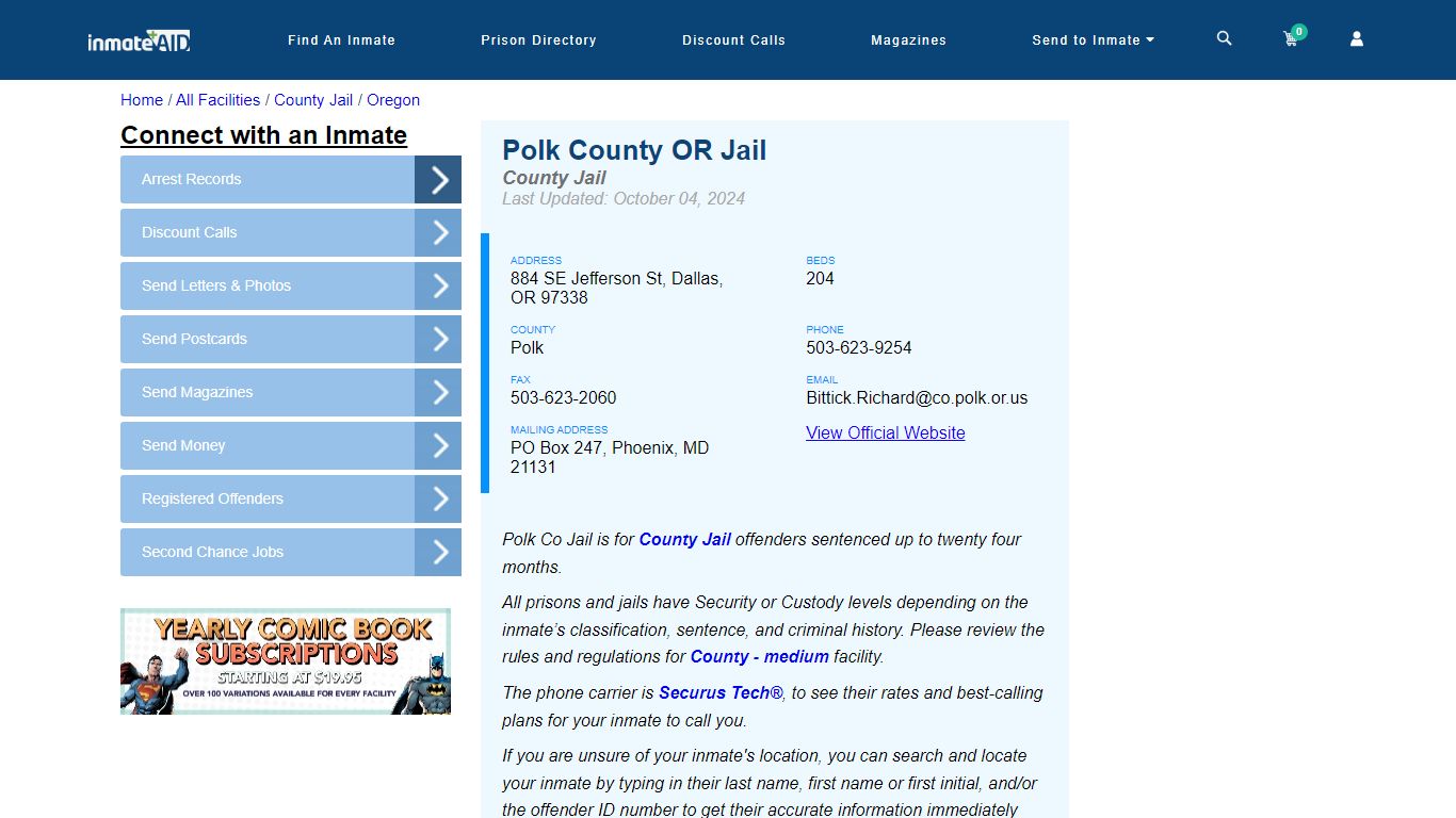 Polk County OR Jail - Inmate Locator